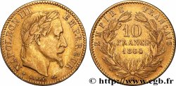 10 francs or Napoléon III, tête laurée 1864 Strasbourg F.507A/7