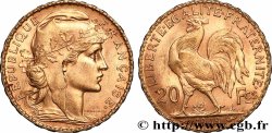 20 francs or Coq, Liberté Égalité Fraternité 1909 Paris F.535/3