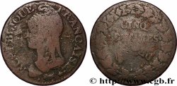 Cinq centimes Dupré, grand module, &nbsp;refrappage&nbsp; du décime 1797 Limoges F.114/8
