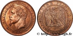 Cinq centimes Napoléon III, tête laurée 1863 Paris F.117/10