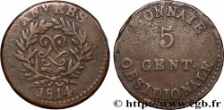 5 cent. Anvers au double L, frappe de l’arsenal de la marine, frappe médaille 1814  Anvers F.115E/1 var.