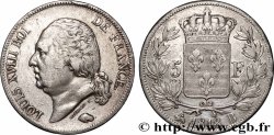 5 francs Louis XVIII, tête nue 1818 Rouen F.309/29