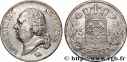 5 francs Louis XVIII, tête nue 1823 Lille F.309/87