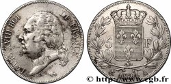 5 francs Louis XVIII, tête nue 1824 Paris F.309/88