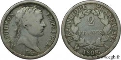 2 francs Napoléon Ier tête laurée, République française 1808 Paris F.254/4