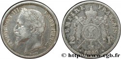 2 francs Napoléon III, tête laurée 1869 Strasbourg F.263/11