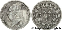 Faux de 5 francs Louis XVIII, tête nue 1824 La Rochelle F.309/91 var.