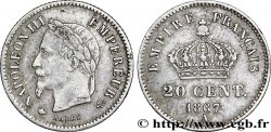 20 centimes Napoléon III, tête laurée, grand module 1867 Paris F.150/1 TTB48 