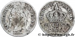 20 centimes Napoléon III, tête laurée, petit module 1866 Paris F.149/4 B12 