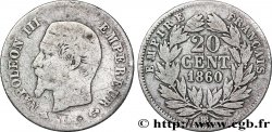 20 centimes Napoléon III, tête nue 1860 Strasbourg F.148/16