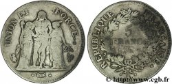 5 francs Union et Force, Union serré, avec glands intérieurs et gland extérieur 1799 Paris F.288/95