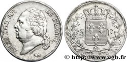 5 francs Louis XVIII, tête nue 1822 Rouen F.309/70