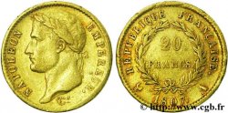 20 francs or Napoléon tête laurée, République française 1807 Paris F.515/1