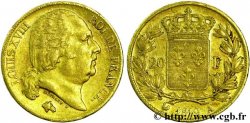 20 francs or Louis XVIII, tête nue, coin cassé 1819 Paris F.519/15