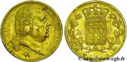 20 francs or Louis XVIII, tête nue, coin choqué 1819 Paris F.519/15