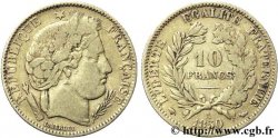 10 francs or Cérès, IIe République, levrette oreille basse 1850 Paris F.504/2