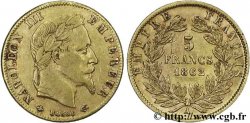5 francs or Napoléon III, tête laurée 1862 Paris F.502/1
