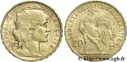 20 francs or Coq, Liberté Égalité Fraternité 1909 Paris F.535/3 VZ58 