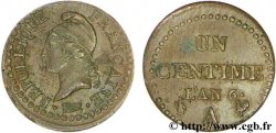 Un centime Dupré, 6 normal, frappe décalée 1798 Paris F.100/3