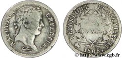 Demi-franc Napoléon Ier tête laurée, République française 1808 Strasbourg F.177/4
