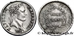 Demi-franc Napoléon Ier tête laurée, République française 1808 Lille F.177/16