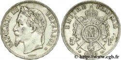 5 francs Napoléon III, tête laurée 1869 Strasbourg F.331/15