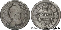 Un décime Dupré, modification du 2 décimes 1796 Paris F.127/1