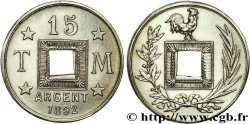 Essai de 15 Centimes en argent Michelin avec trou carré 1892  VG.4168 