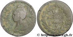 Un décime Dupré, grand module, &nbsp;refrappage&nbsp; du 2 décimes 1797 Paris F.128/1 TB18 