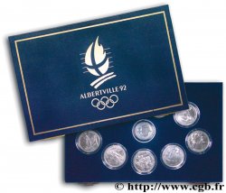 Coffret de neuf pièces de 100 francs BU Jeux Olympiques d&nbsp;hiver d&nbsp;Albertville, et une 100 francs BE Pierre de Coubertin n.d. Pessac F. 
