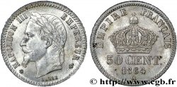 50 centimes Napoléon III, tête laurée 1864 Paris F.188/2 SUP58 