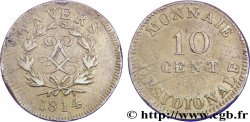 10 cent. Anvers au double L, frappe de l’atelier de Wolschot 1814  Anvers F.130C/1