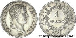 1 franc Napoléon Ier tête laurée, Empire français 1812 Paris F.205/42 SUP58 