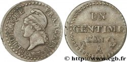 Un centime Dupré, petit 6, frappe décentrée 1798 Paris F.100/2