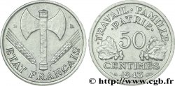 50 centimes Francisque, légère 1943 Beaumont-Le-Roger F.196/3