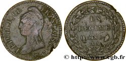 Un décime Dupré, grand module 1800 Metz F.129/57