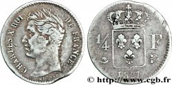 1/4 franc Charles X 1827 Lyon F.164/13 TB25 