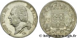 5 francs Louis XVIII, tête nue 1823 Paris F.309/76
