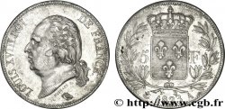 5 francs Louis XVIII, tête nue 1823 Paris F.309/76