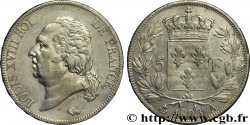 5 francs Louis XVIII, tête nue 1823 Paris F.309/76