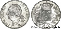 5 francs Louis XVIII, tête nue 1824 Rouen F.309/89
