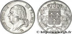 5 francs Louis XVIII, tête nue 1824 La Rochelle F.309/91