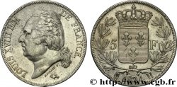 5 francs Louis XVIII, tête nue 1824 La Rochelle F.309/91