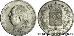 5 francs Louis XVIII, tête nue 1824 La Rochelle F.309/91