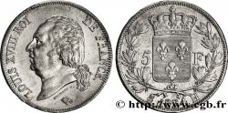 5 francs Louis XVIII, tête nue 1824 La Rochelle F.309/91