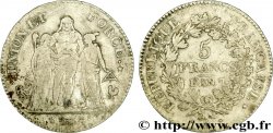 5 francs Union et Force, Union serré, avec glands intérieurs et gland extérieur 1799 Paris F.288/95