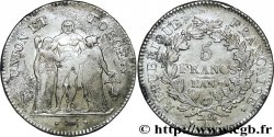 5 francs Union et Force, Union serré, gland intérieur haut, gland extérieur, petite feuille 1799 Paris F.288/100