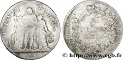 5 francs Union et Force, Union serré, avec glands intérieurs et gland extérieur 1802 Bayonne F.288/72