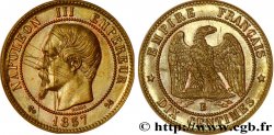 Dix centimes Napoléon III, tête nue 1857 Rouen F.133/42 SUP 