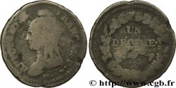 Un décime Dupré, grand module, &nbsp;refrappage&nbsp; du 2 décimes 1797 Paris F.128/1 B10 